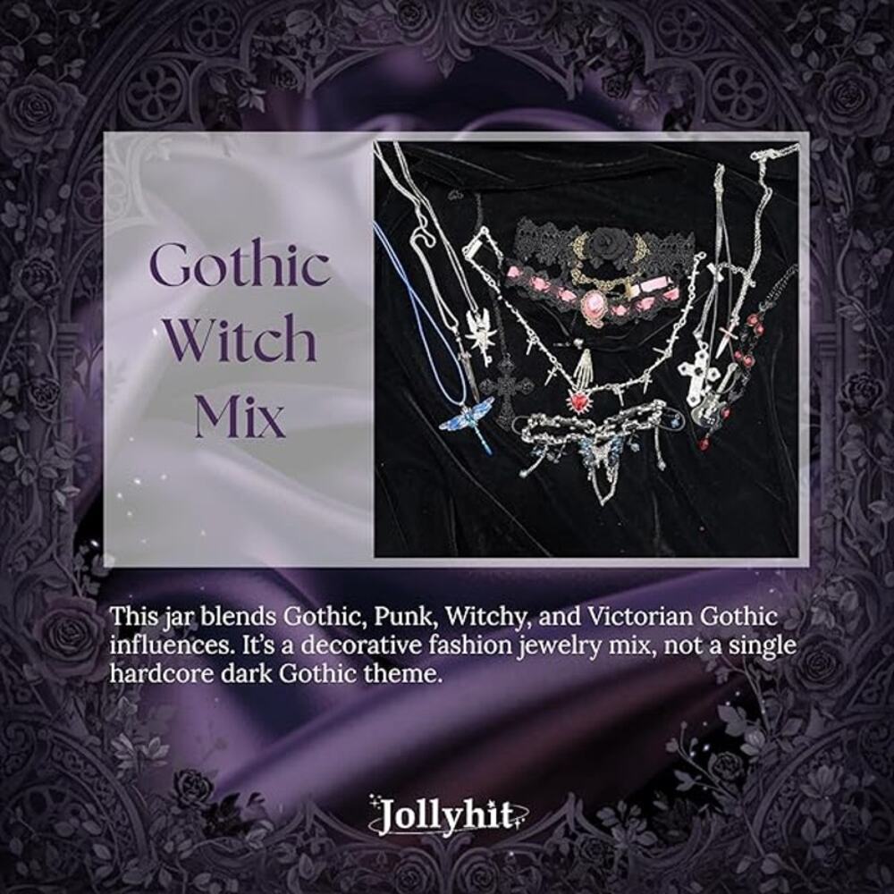 Mystery Jewelry Jar 30pcs Gothic Witchy Set Women Halloween Gift Rings Earrings - Picture 4 of 7